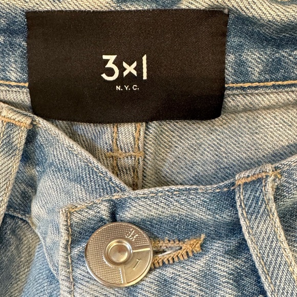 3x1 Cotton Distressed Straight Jeans in Marco - Picture 7 of 11